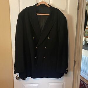 Mens Double-Breasted Black Blazer Jacket